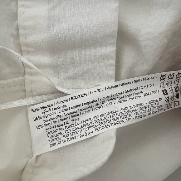Zara White High Rise Linen Blend Pleated Bermuda Shorts Size XXL - Picture 2 of 6